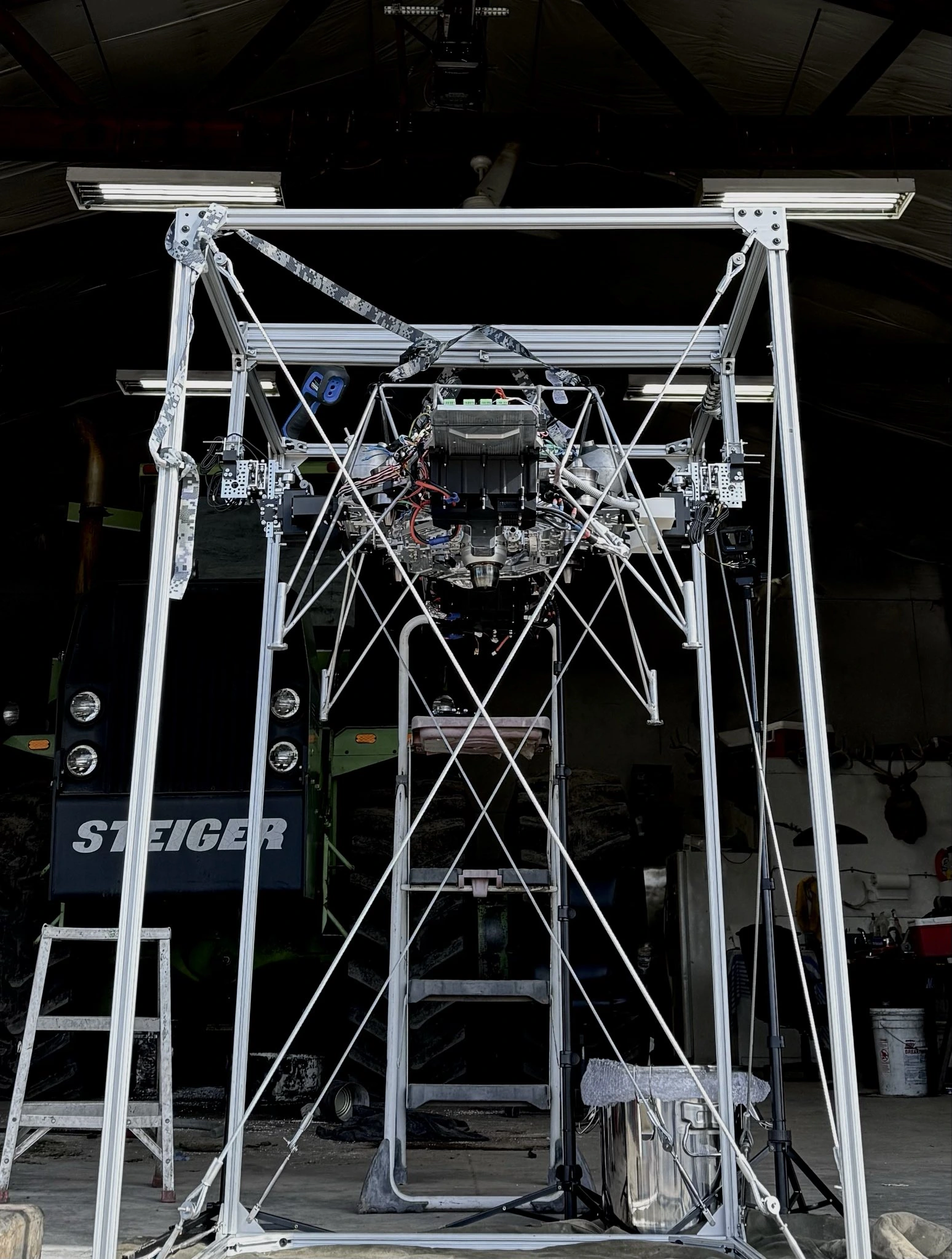 LFED restrained in the integrated static test stand