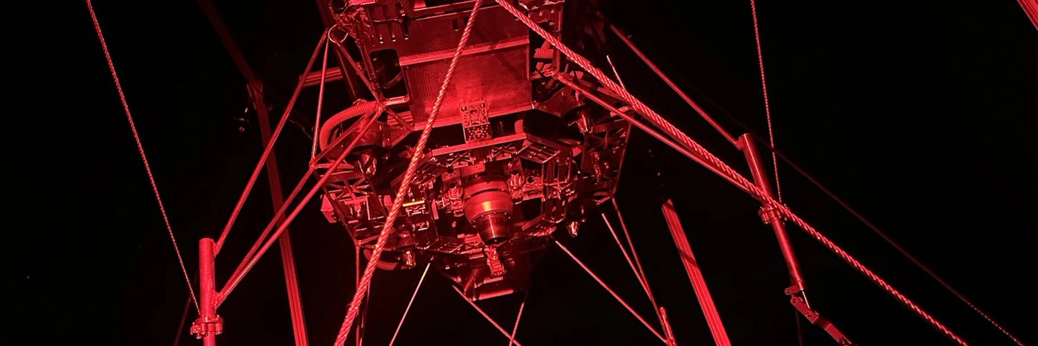 LFED restrained in a red-lit ground test